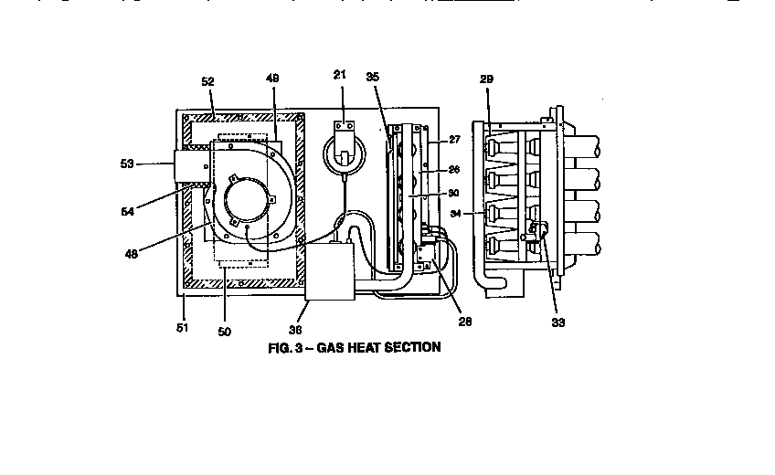 Gas heat section