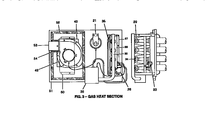 Gas heat section