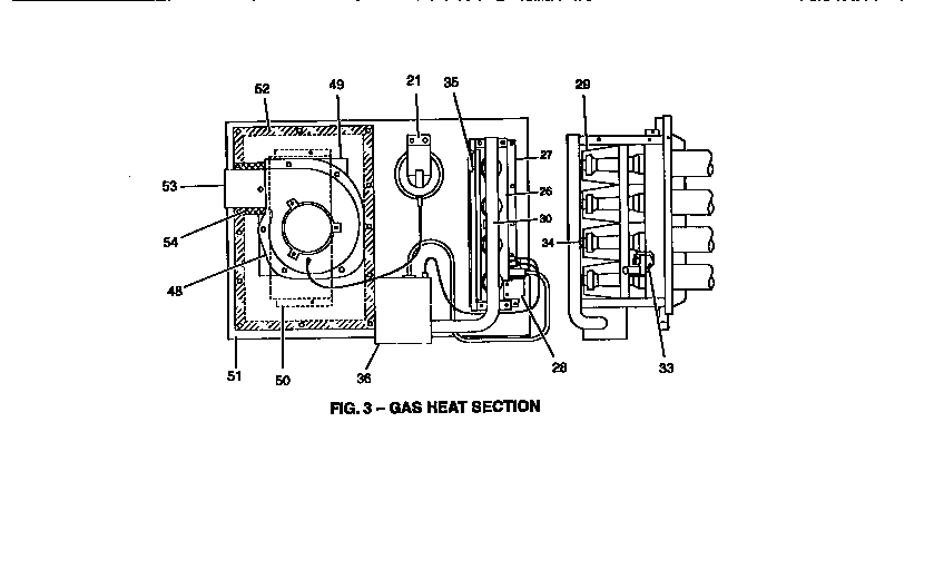 Gas heat section