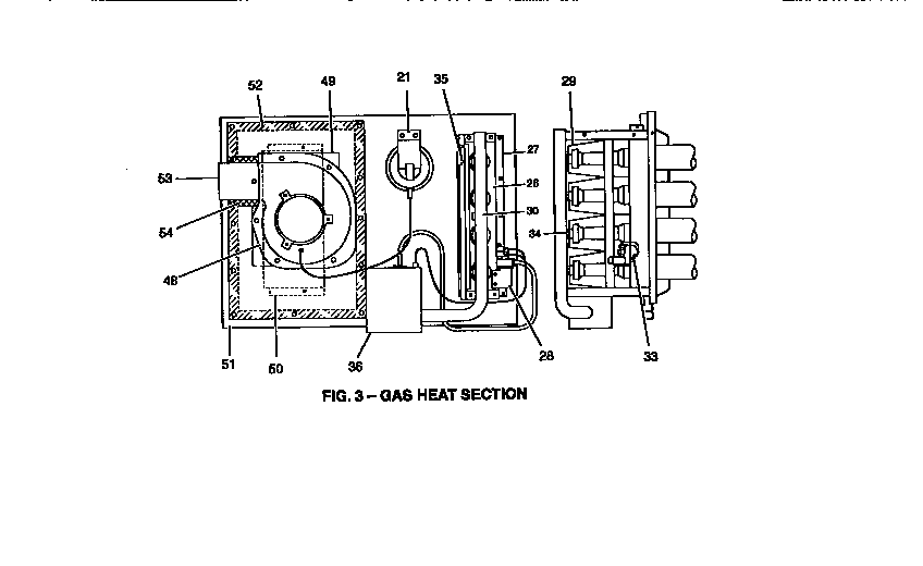 Gas heat section