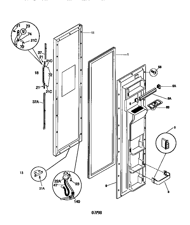 Freezer door
