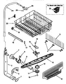 Upper dishrack and water feed