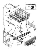 Upper dishrack and water feed