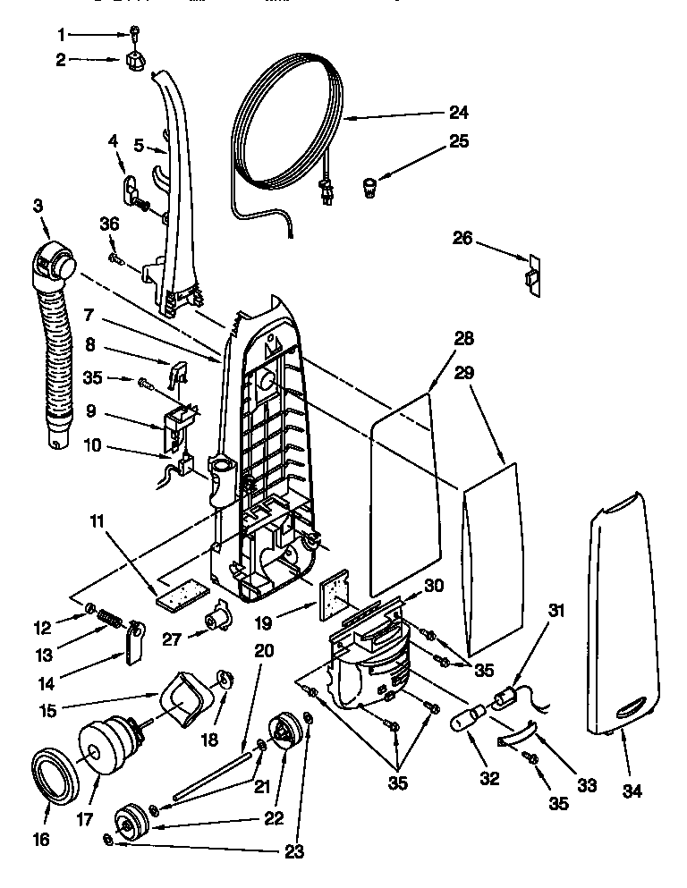 Dust compartment and motor