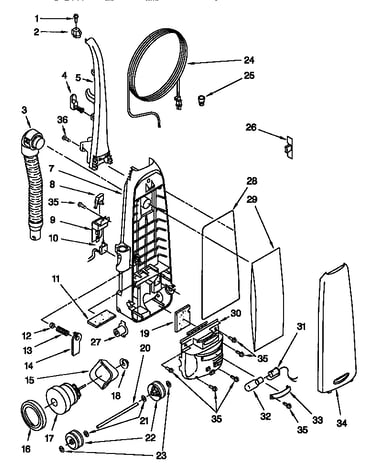 Dust compartment and motor