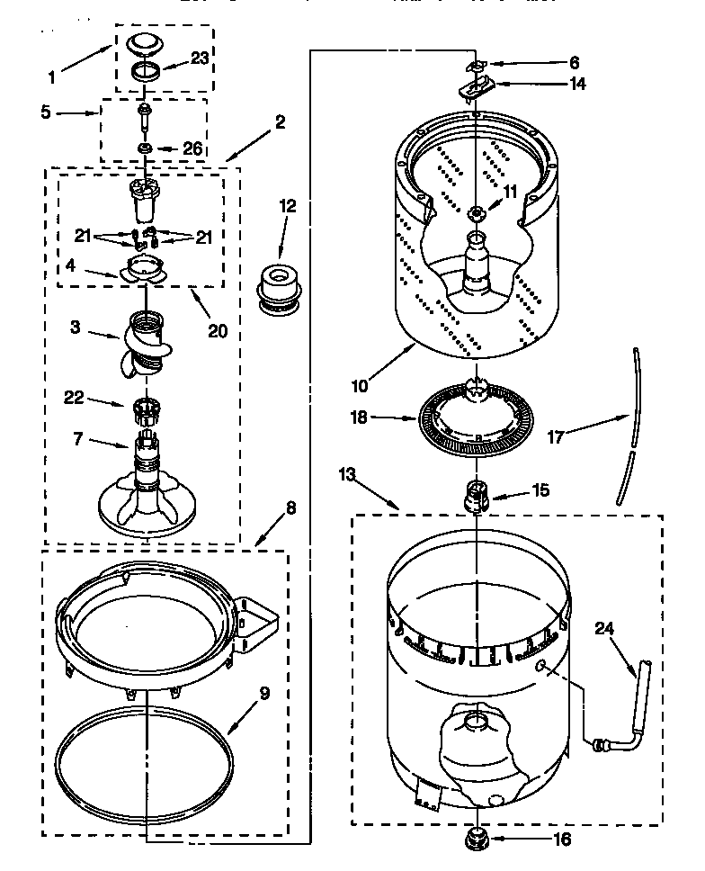 Agitator basket and tub