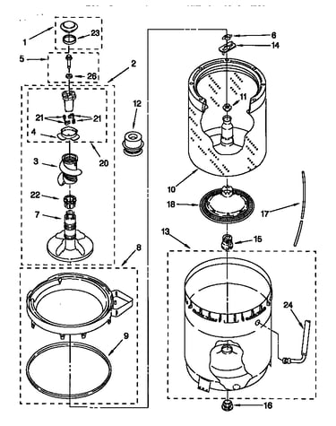 Agitator basket and tub