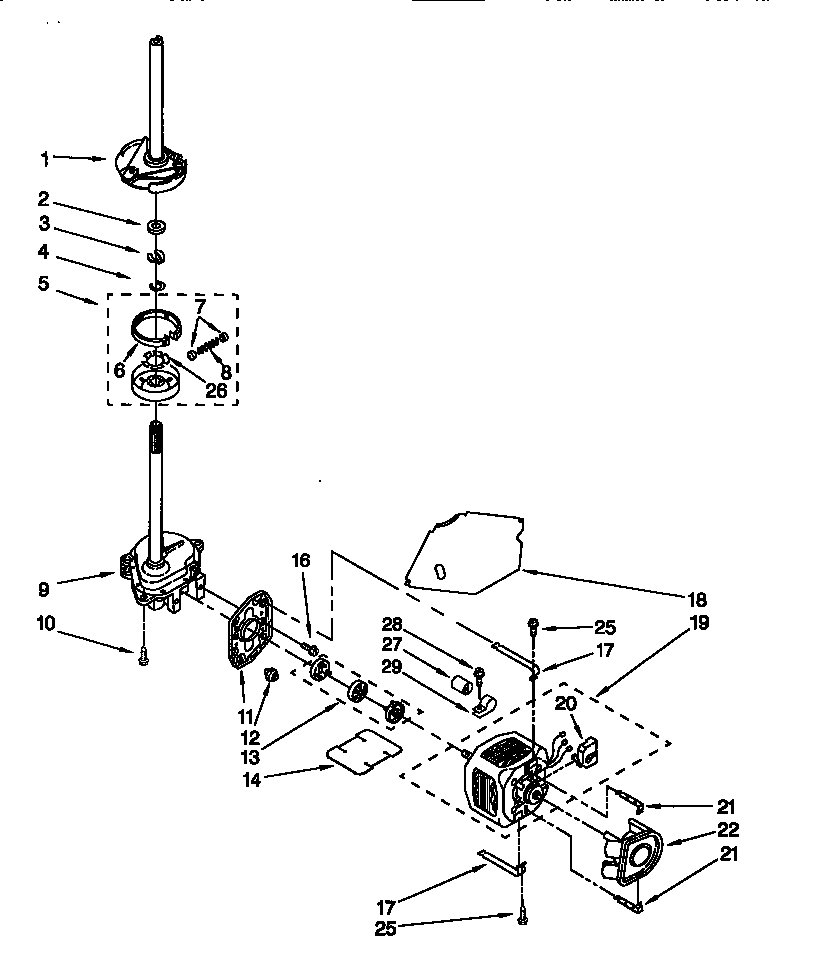 Brake, clutch, gearcase, motor, pump