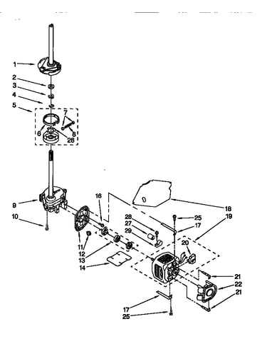 Brake, clutch, gearcase, motor, pump
