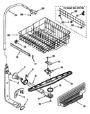 Upper dishrack and water feed