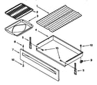 Whirlpool RF378PXGN0 drawer and broiler diagram
