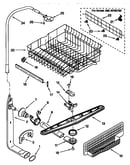 Upper dishrack and water feed