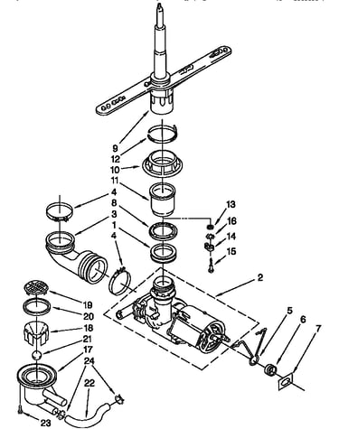 Pump and spray arm