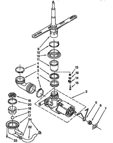 Pump and spray arm