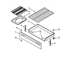 Whirlpool RF387LXGQ0 drawer and broiler diagram