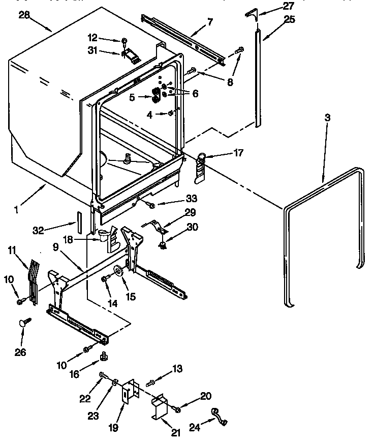 Tub and frame