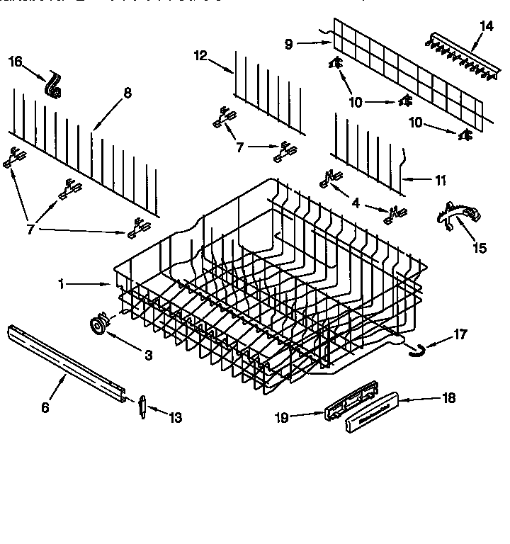 Upper rack and track