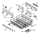 KitchenAid KUDS24SEWH4 upper rack and track diagram