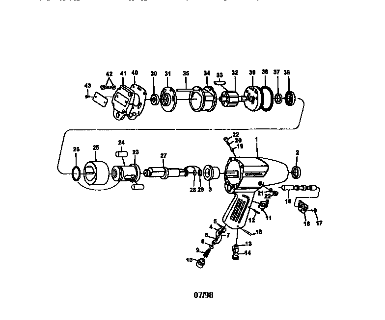 Pneumatic 1/2" impact wrench