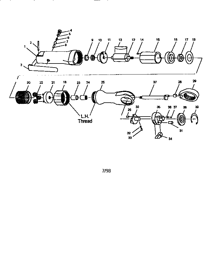 Pneumatic 3/8" ratchet wrench