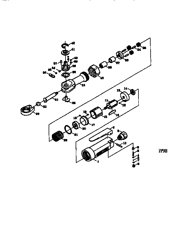 Pneumatic 3/8" ratchet wrench