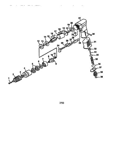 Pneumatic reversible pistol drill