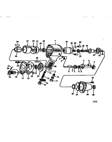 Pneumatic 3/8" impact wrench