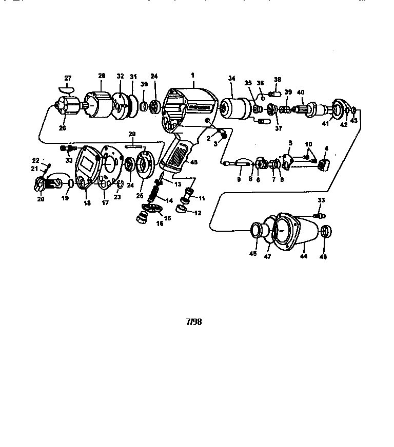 Pneumatic 1/2" impact wrench