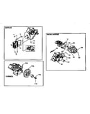 Muffler/ recoil starter and flywheel