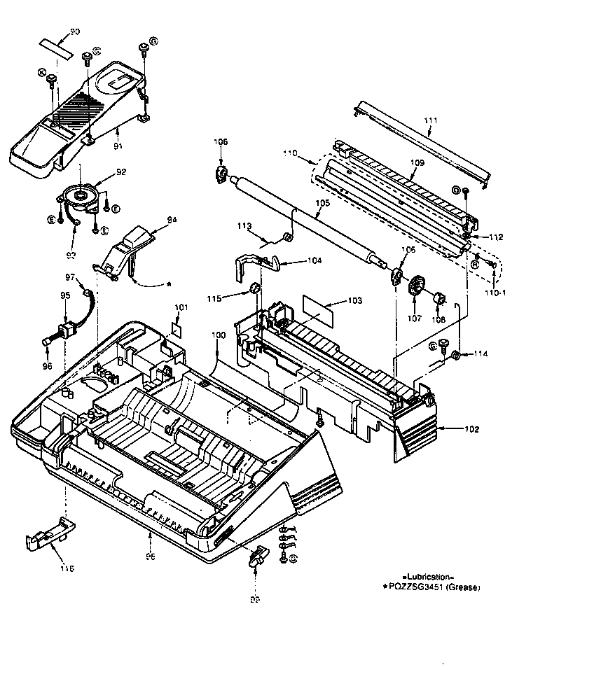 Upper body section (all models)