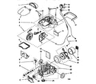 Kenmore 11628075890 upper/lower body/motor/cord reel diagram