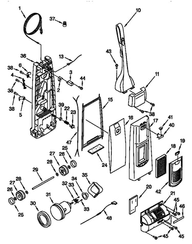 Dust compartment, motor