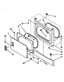 Dryer front panel door