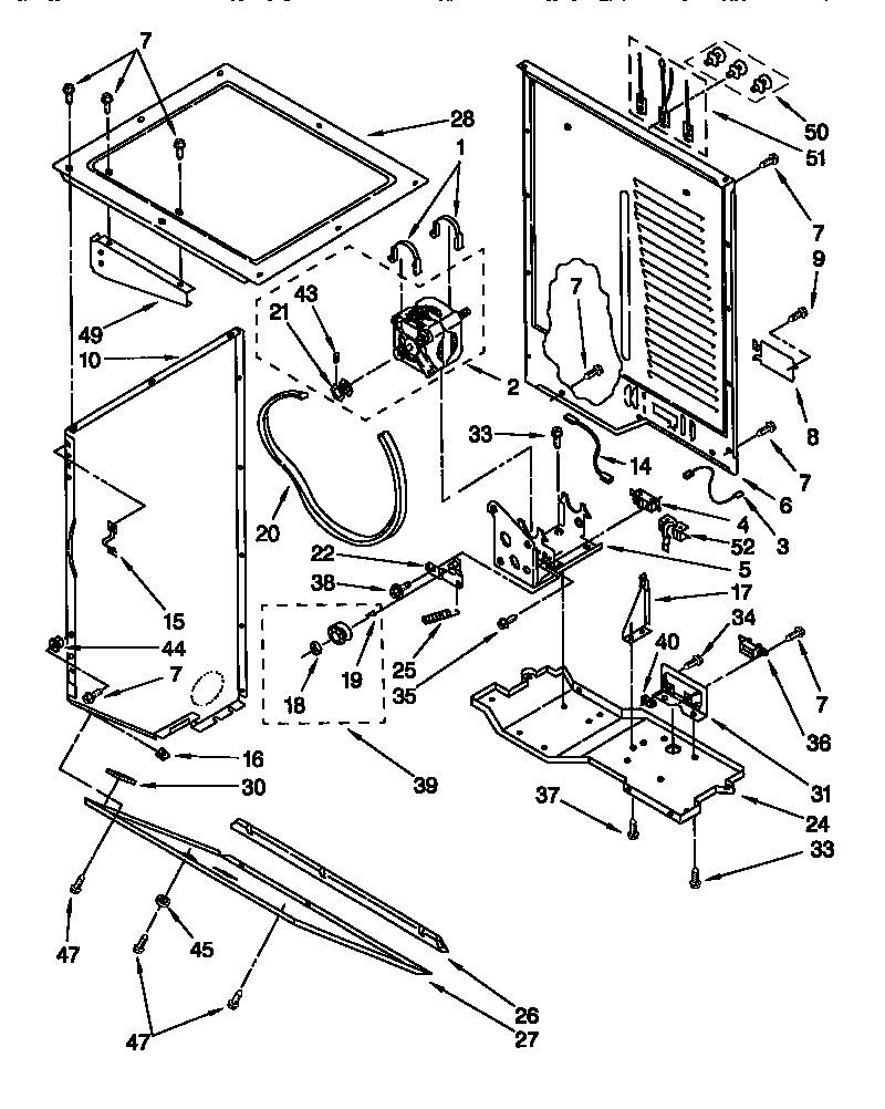 Dryer cabinet, motor
