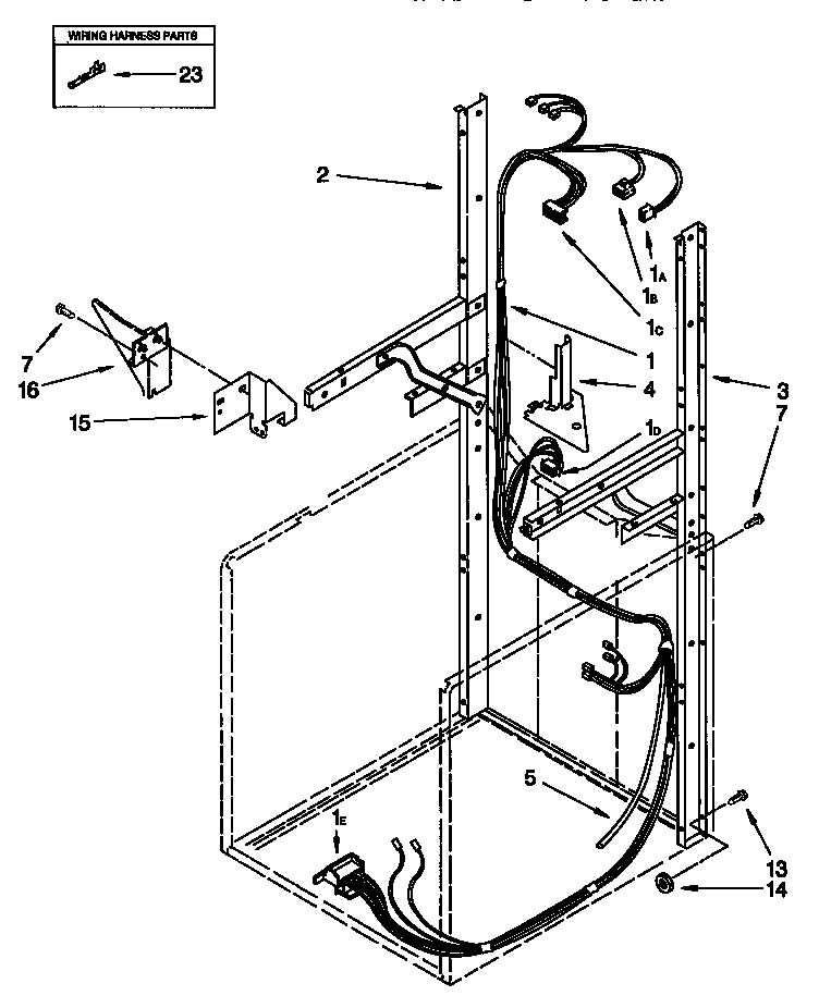 Dryer supp washer harness