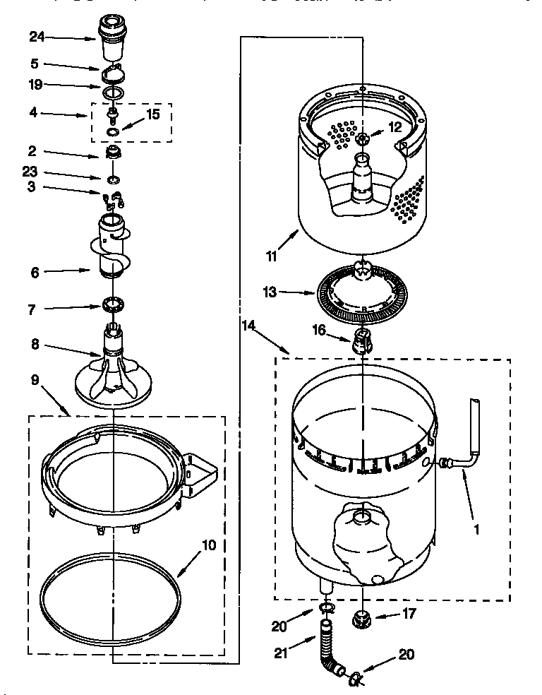 AGITATOR, BASKET TUB