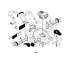 Poulan SM2155SP handle/engine/housing diagram