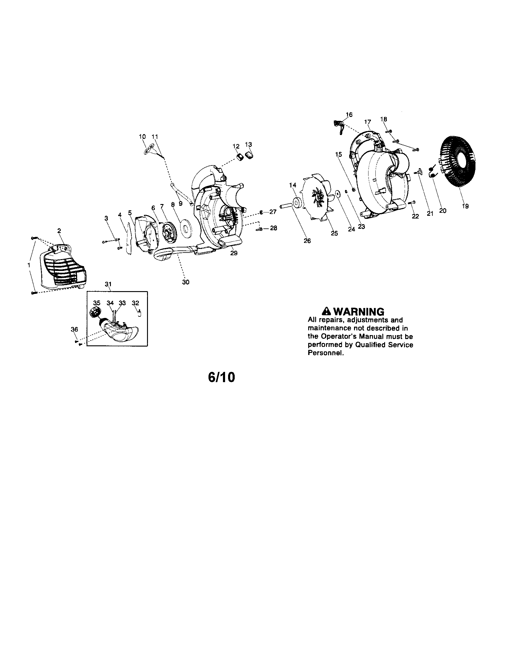 Impeller/scroll/handle