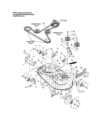 42" deck-clutch/support