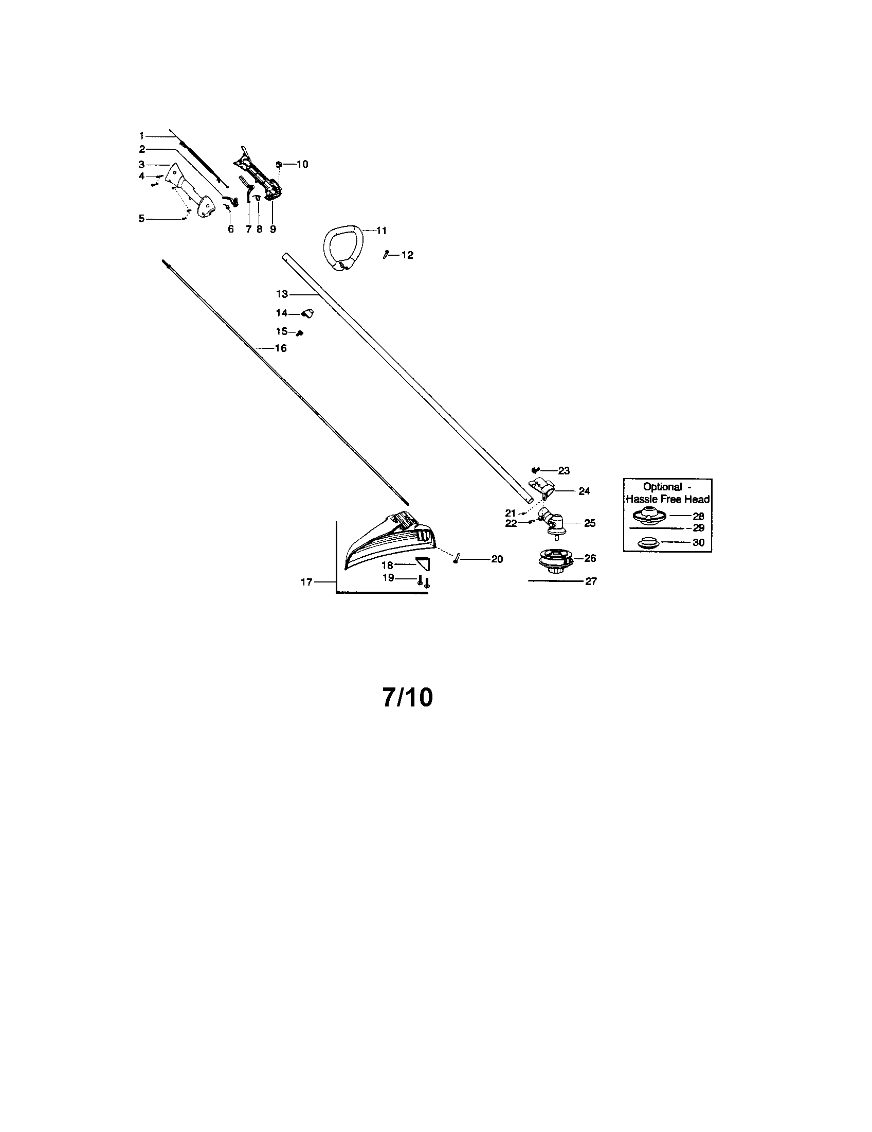 Drive shaft/shield/handle