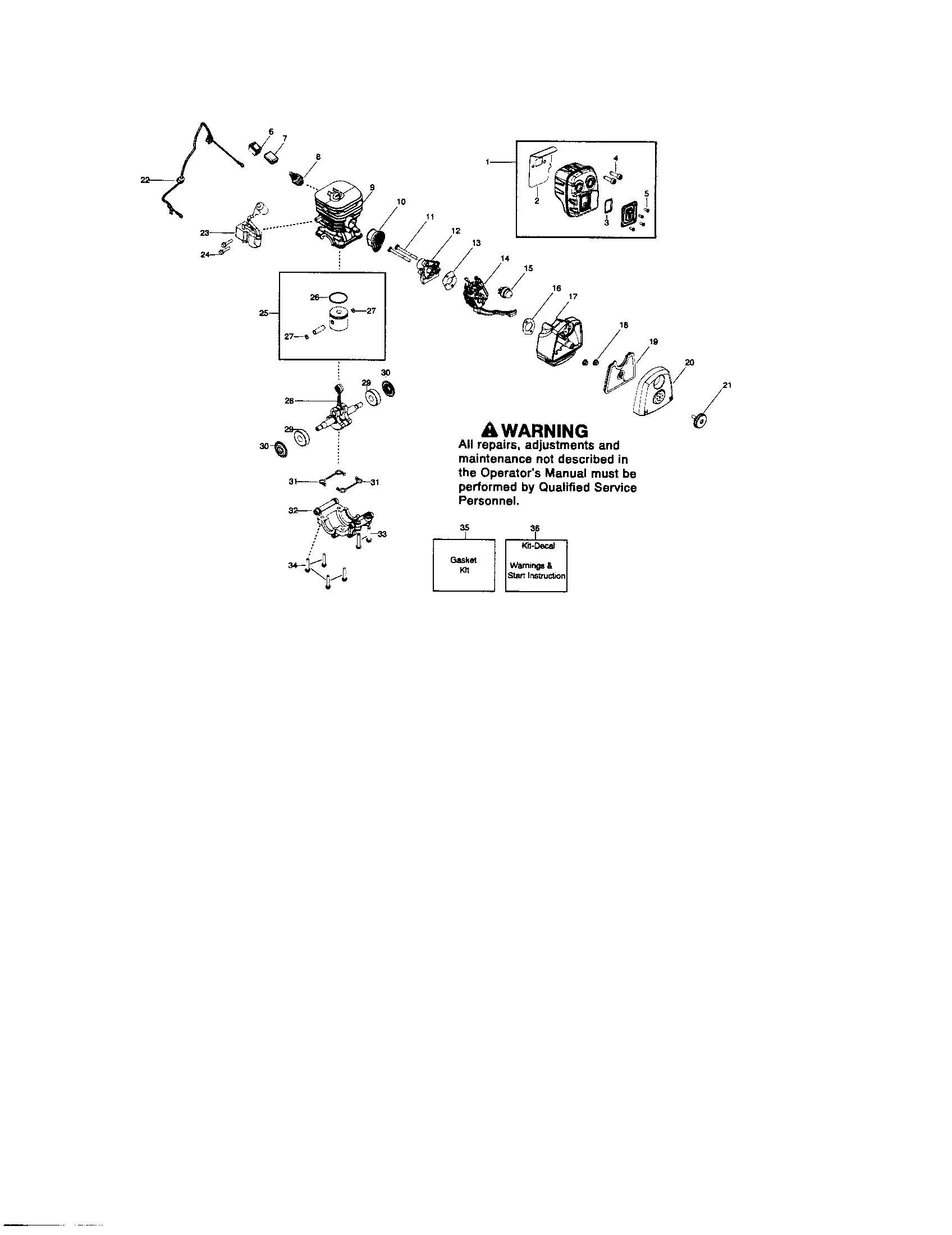 Muffler/cylinder/piston kit