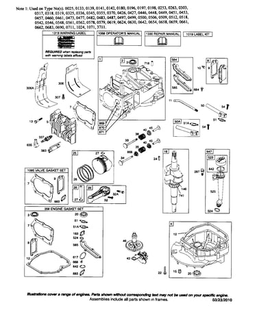 Cylinder/crankshaft/sump