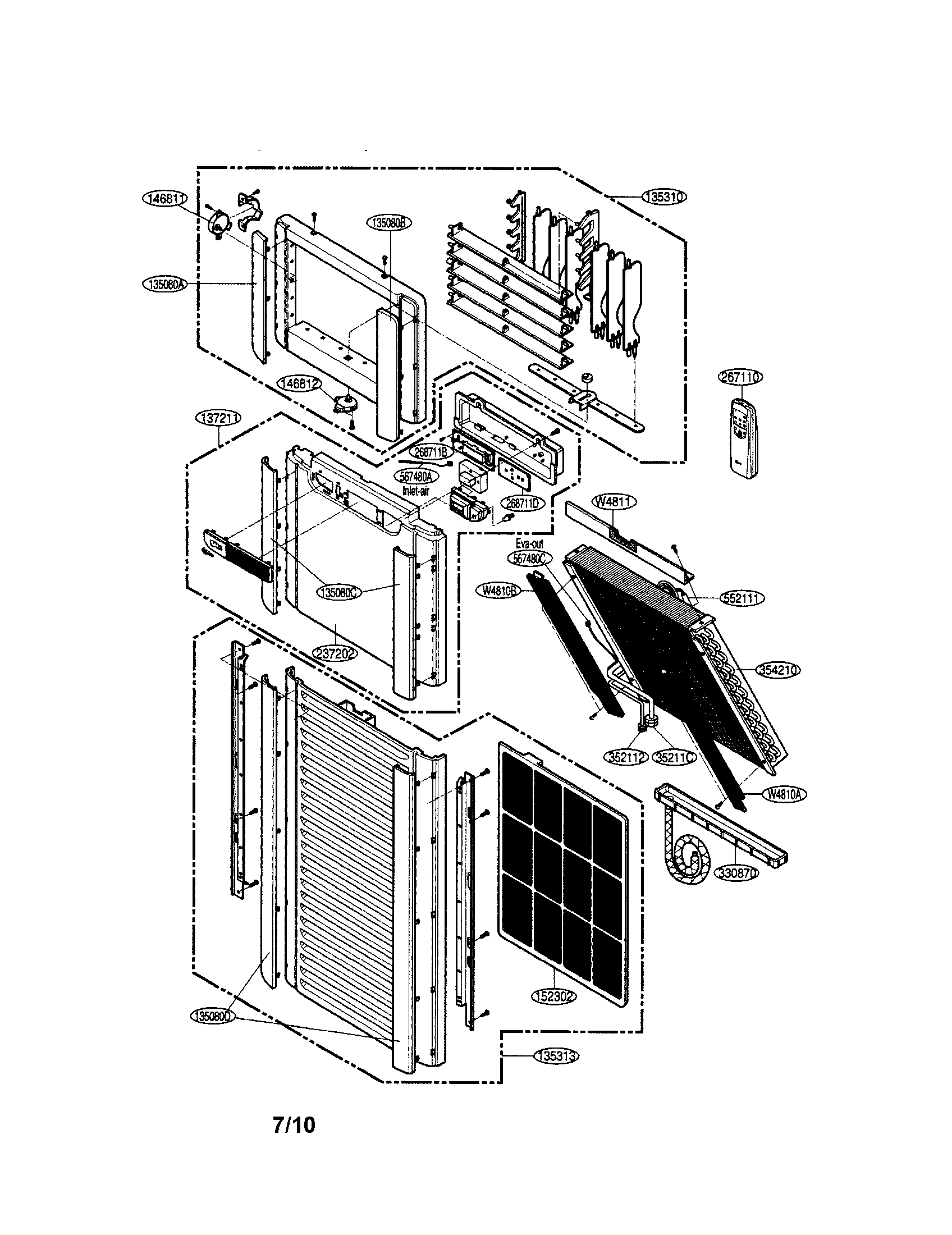 Grille inlet/evaporator