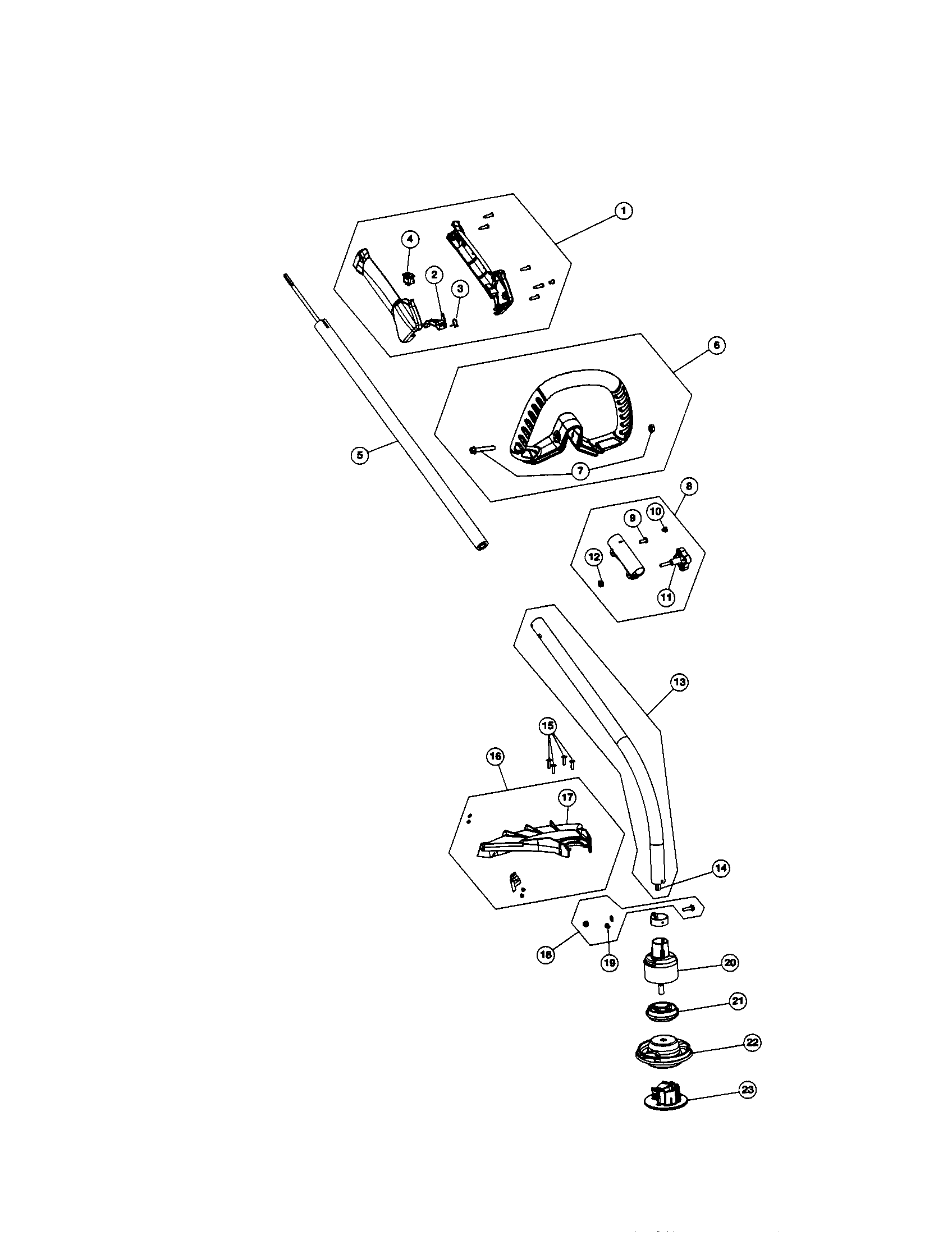 Handle/shaft/shield