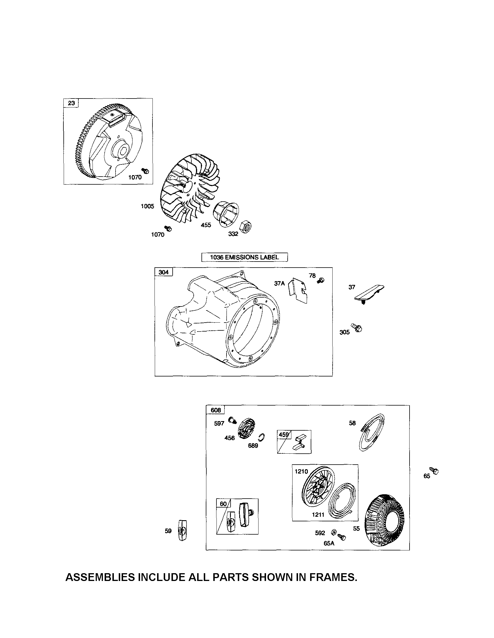 Rewind starter/blower housing