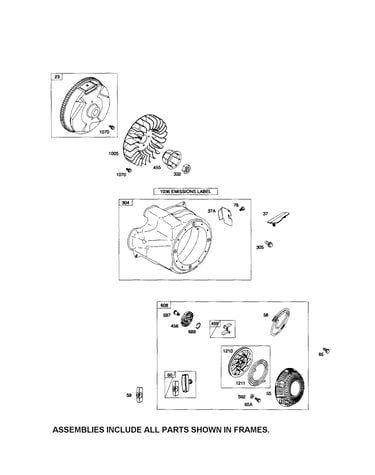 Rewind starter/blower housing