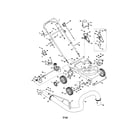 MTD 24A-070H299 wheels/transmission/vac hose diagram