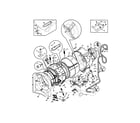 Frigidaire FAFS4474LR0 motor/tub diagram