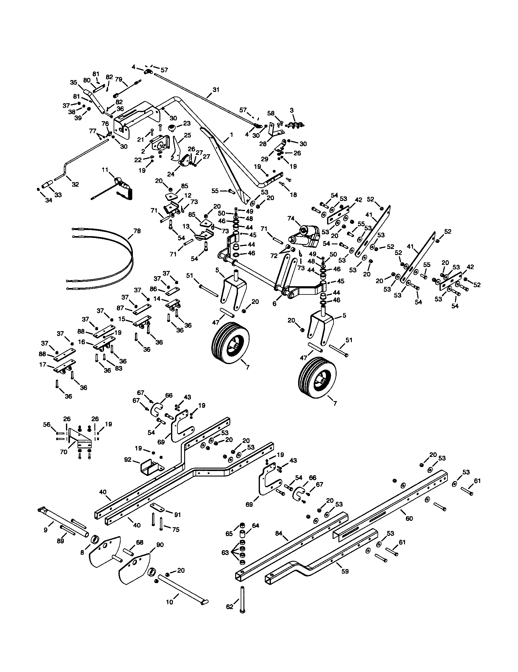 WHEELS/CASTER/MOUNTING TUBE