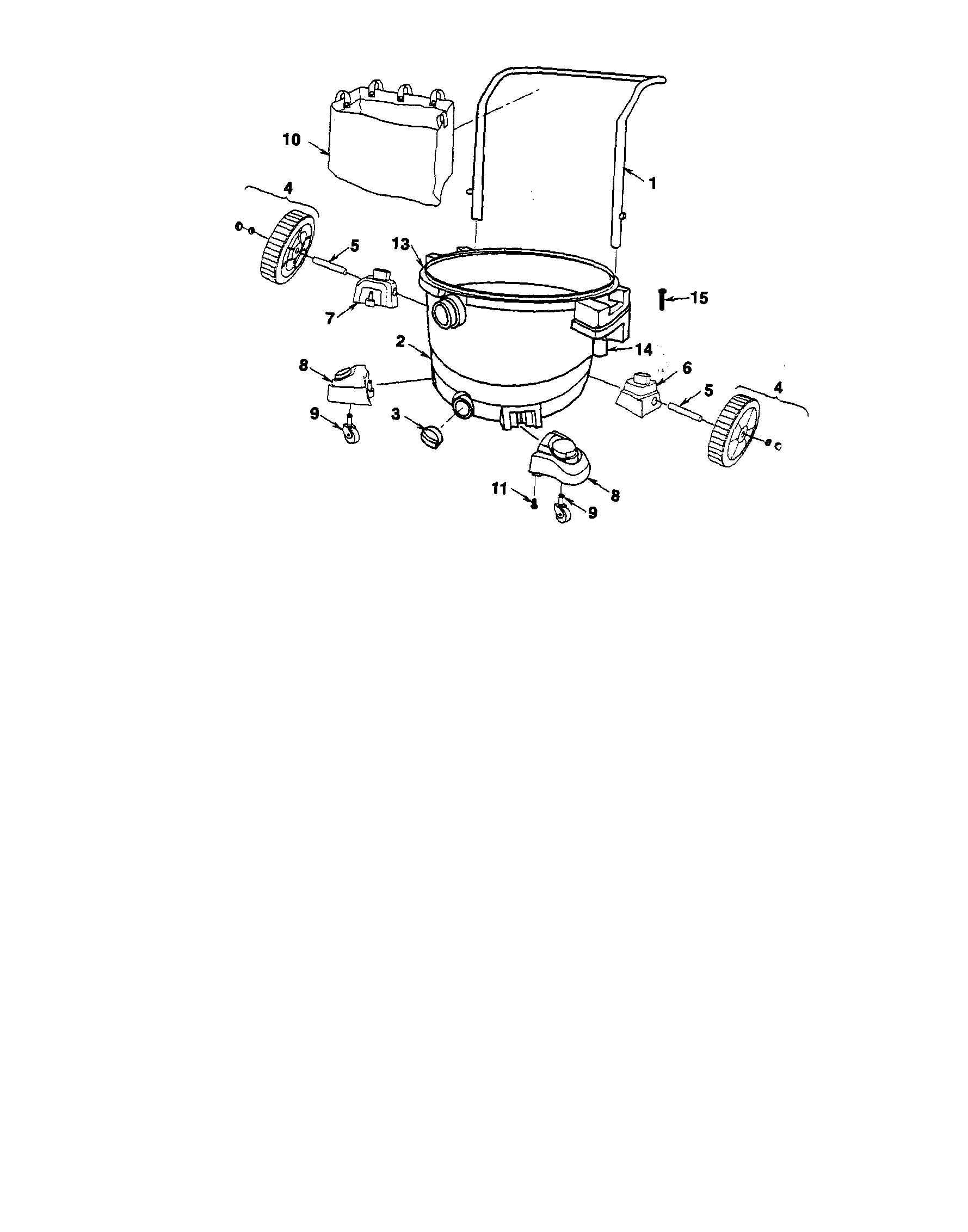 DUST DRUM/HANDLES/WHEELS